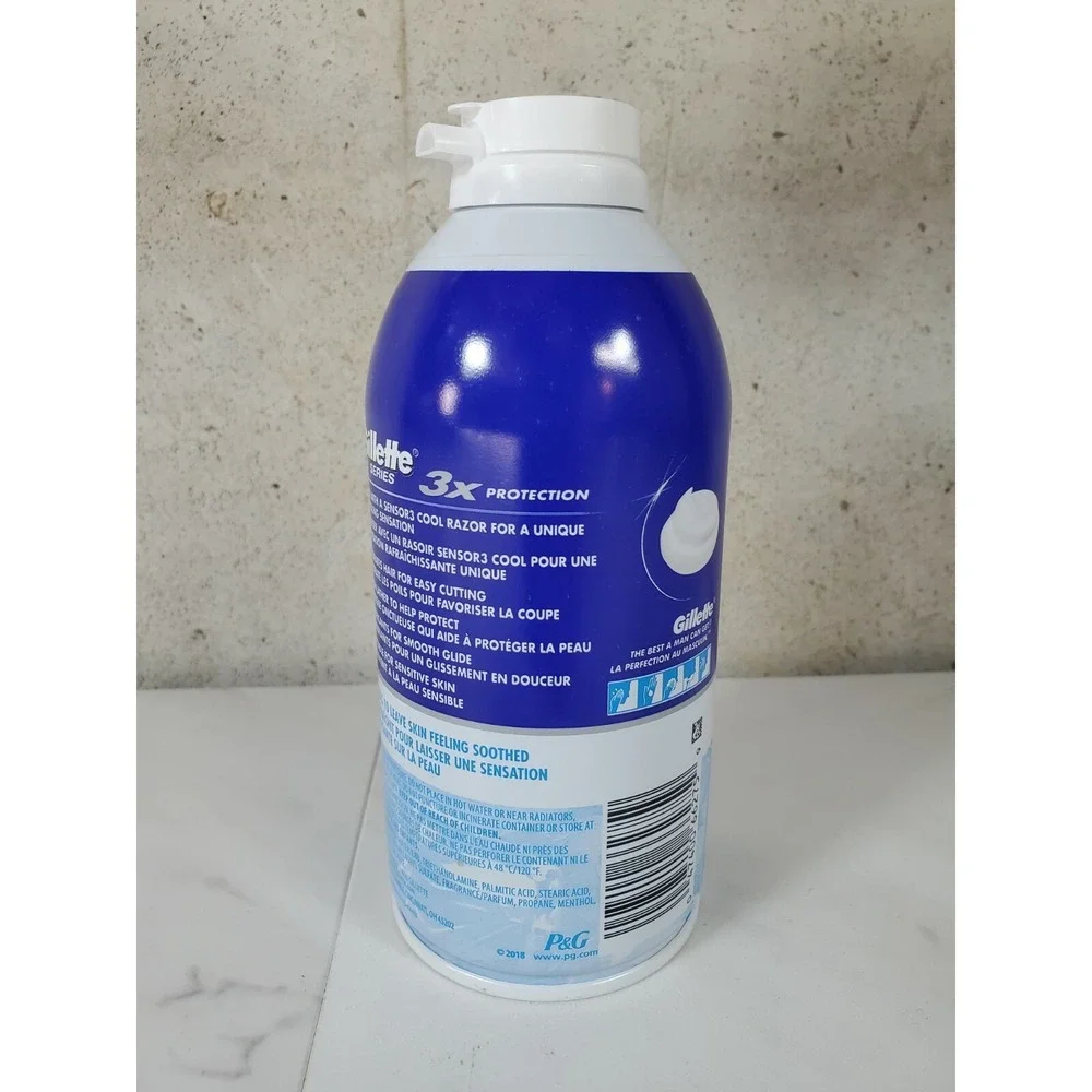 Gillette Series 3X Protection Sensitive Cool Men's Shave Foam w/Menthol‎ 11oz